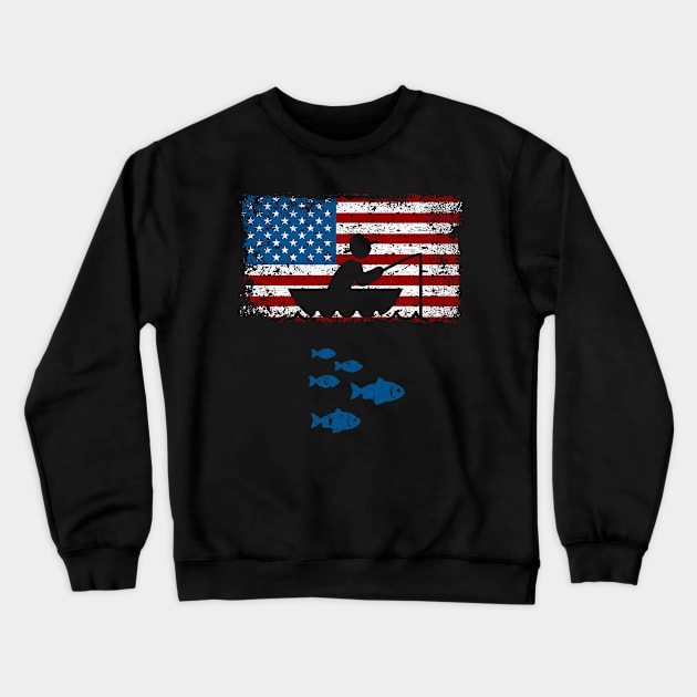Boat Fishing Crewneck Sweatshirt by RadStar